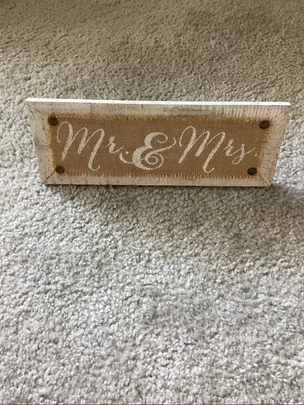 Rustic Burlap Bride & Groom Wedding Sign Set & Chair Signs